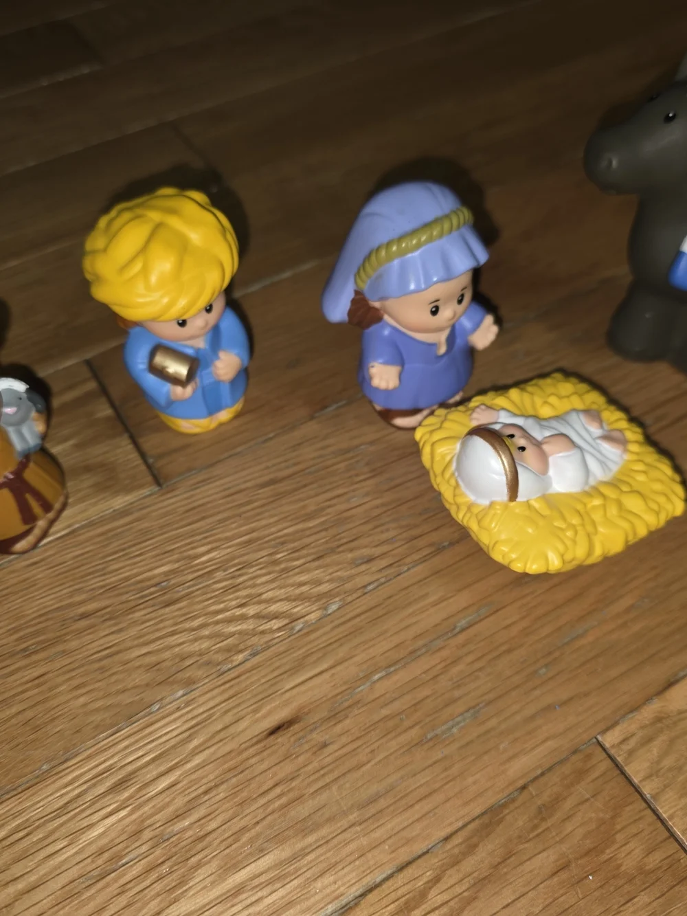 5PC LITTLE PEOPLE MANGER SCENE CHRISTMAS MARY BABY JESUS